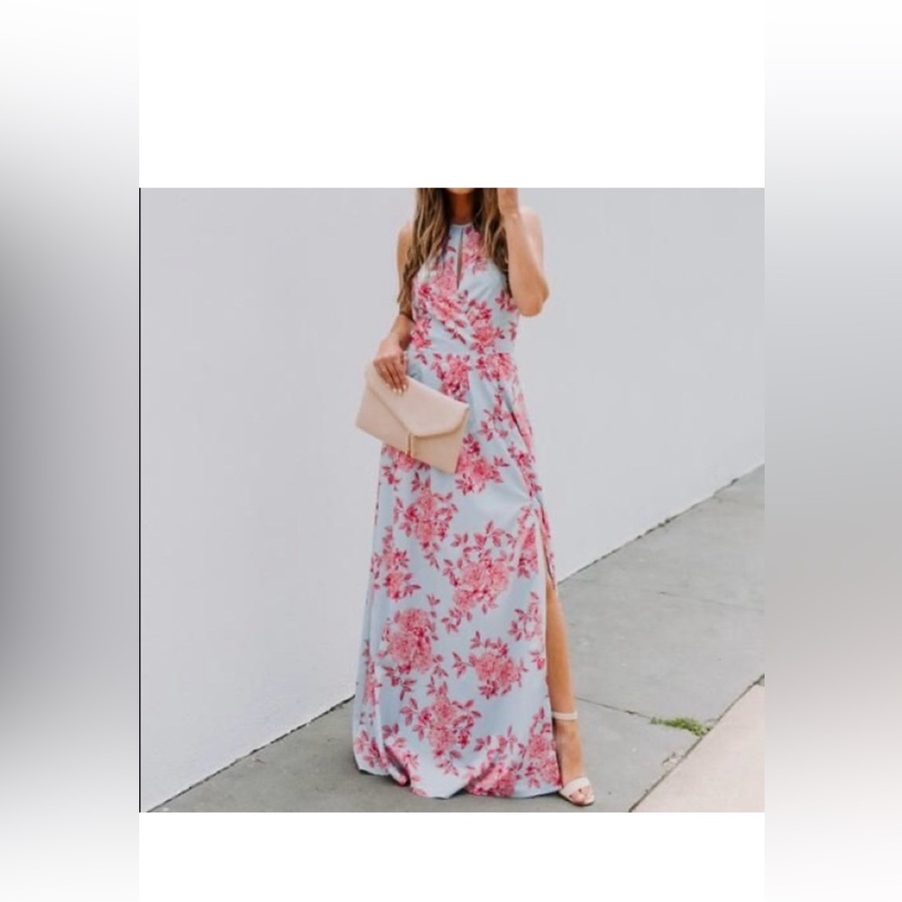 VICI Satin Floral Maxi Dress